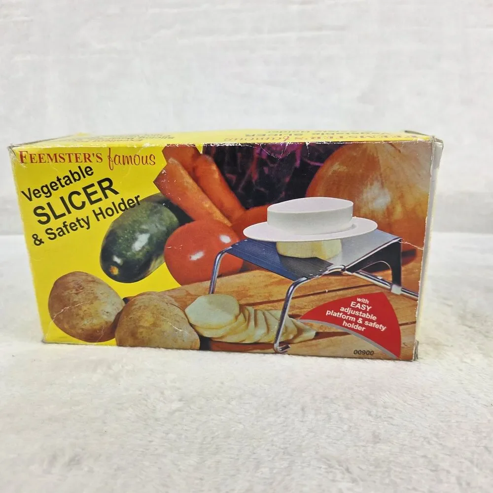 Vintage Feemster’s Famous Vegetable Slicer W/ Safety Holder Original Box